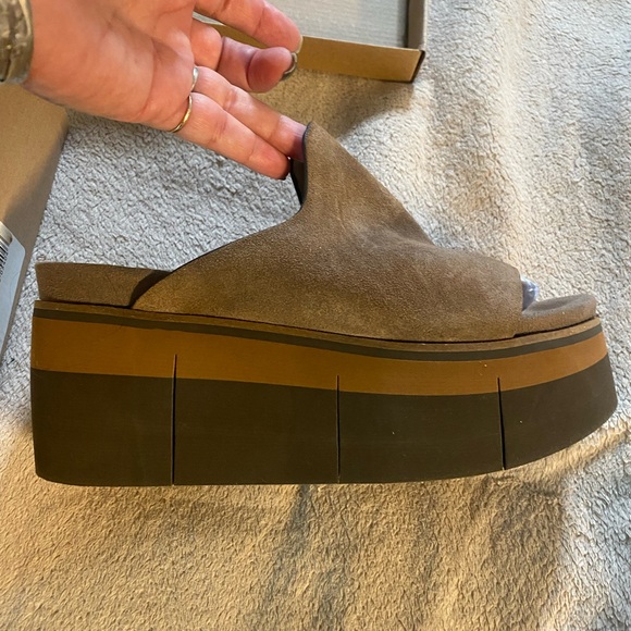 Naked Feet Brown and Tan Platform Sandals - Picture 1 of 5